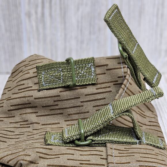 East German Raindrop Camo Canvas Triple Grenade Pouch Military DDR NVA Brown - Picture 4 of 5